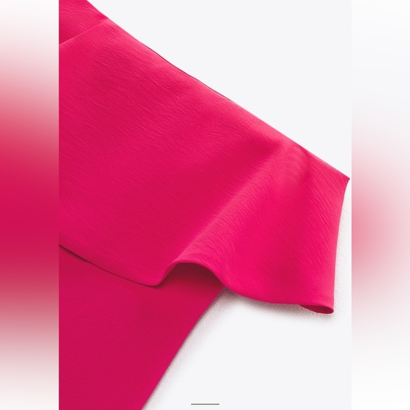 ZARA STRAIGHT NECK CAPE JUMPSUIT SIZE S/M FUCHSIA 1165/267 NWT - Picture 8 of 8